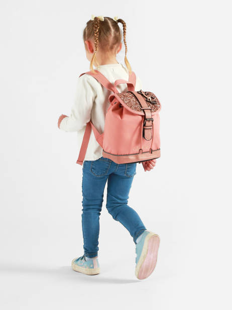 Rugzak 1 Compartiment Cameleon Roze vintage fantasy SD25 ander zicht 2