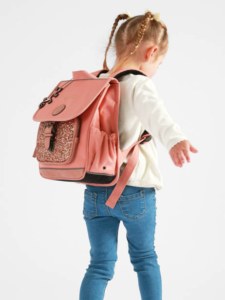 1 Compartment Backpack Cameleon Pink vintage fantasy SD30 other view 2