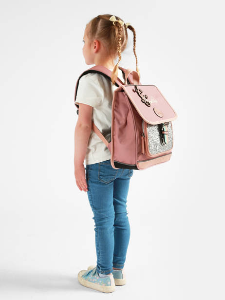 Rugzak 1 Compartiment Cameleon Roze vintage fantasy SD30 ander zicht 1