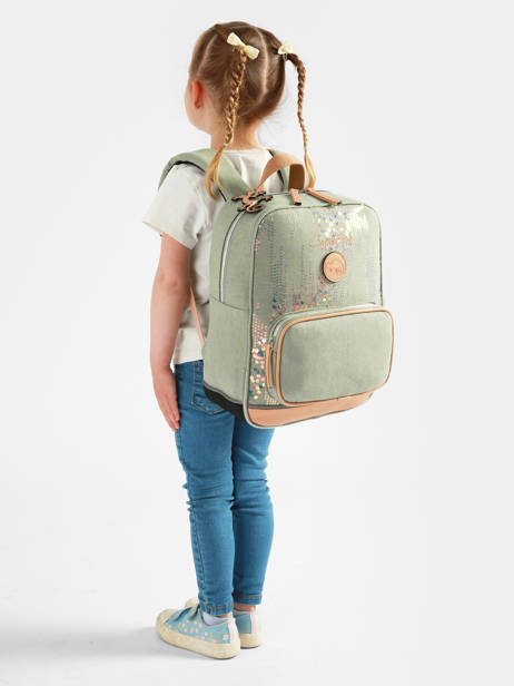 Rugzak 1 Compartiment Cameleon Groen vintage fantasy SD33 ander zicht 1