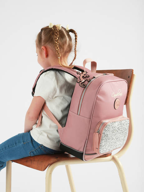 Rugzak 1 Compartiment Cameleon Roze vintage fantasy SD33 ander zicht 2