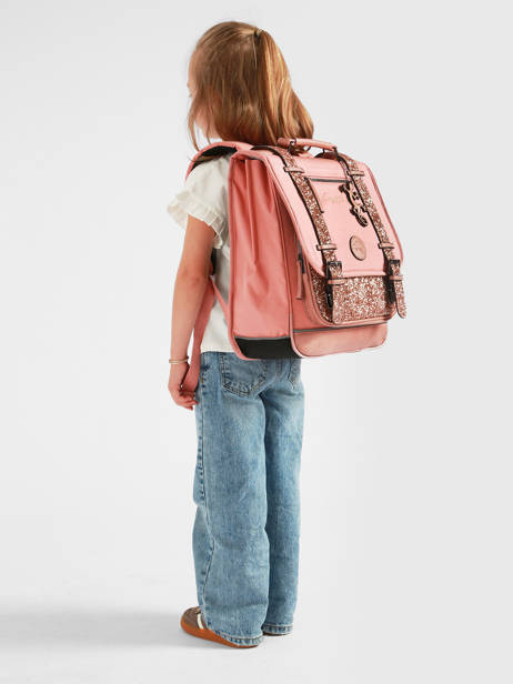 Rugzak 2 Compartimenten Cameleon Roze vintage fantasy SD39 ander zicht 1