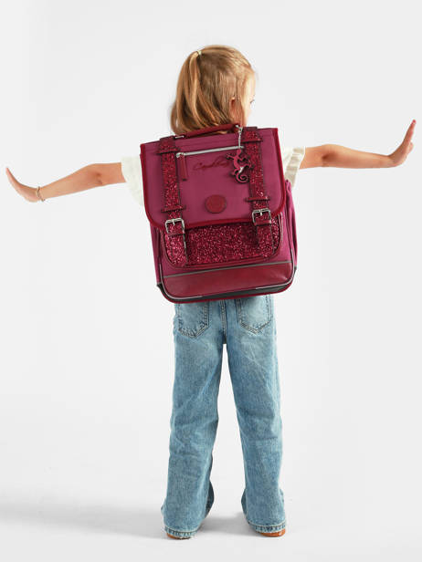Rugzak 2 Compartimenten Cameleon Violet vintage fantasy SD39 ander zicht 2