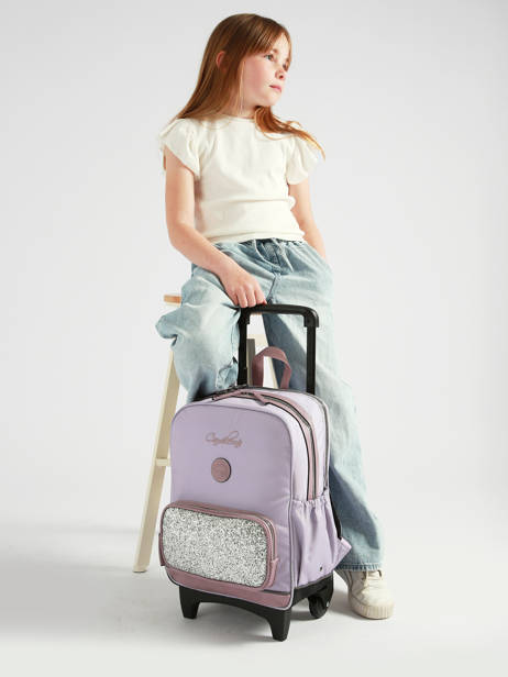 2-compartment Wheeled Schoolbag Cameleon Violet vintage fantasy SR40 other view 1