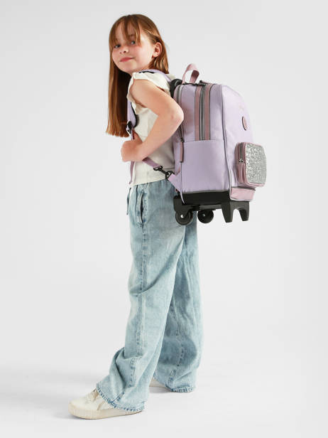 2-compartment Wheeled Schoolbag Cameleon Violet vintage fantasy SR40 other view 2