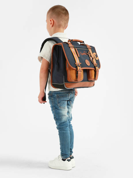 Satchel For Kids 2 Compartments Cameleon Blue vintage urban CA35 other view 1