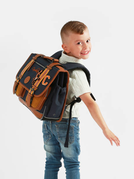 Satchel For Kids 2 Compartments Cameleon Blue vintage urban CA35 other view 2
