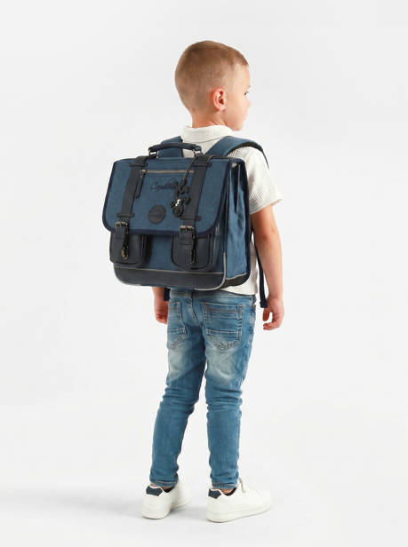 Boekentas 2 Compartimenten Vintage Color Cameleon Blauw vintage color - VIC-CA35 ander zicht 1