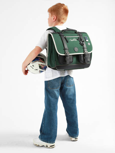 Cartable 3 Compartiments Cameleon Vert vintage urban CA41 vue secondaire 1
