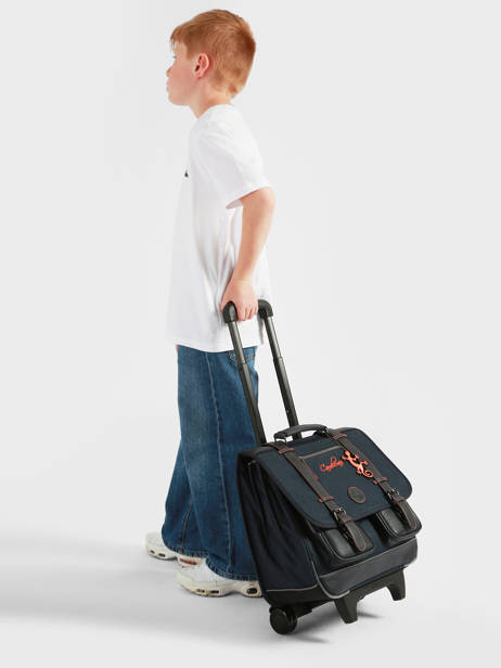 3-compartment Wheeled Satchel Cameleon Orange vintage urban CR41 other view 1