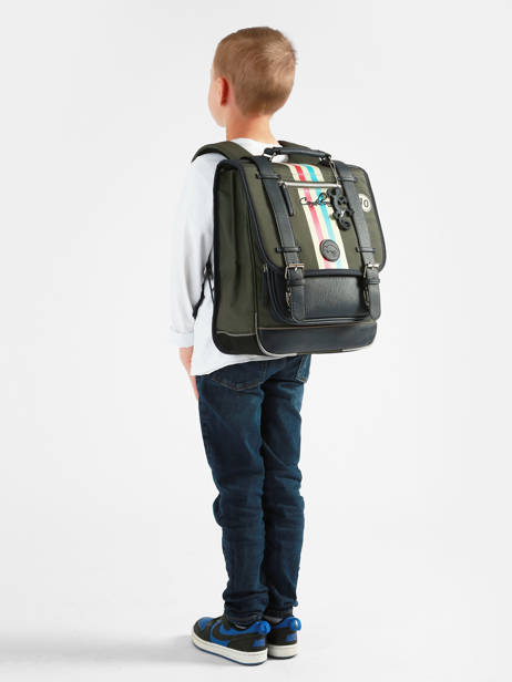 2-compartment Backpack Cameleon Blue vintage urban SD39 other view 1