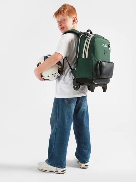 2-compartment Wheeled Schoolbag Vintage Urban Cameleon Green vintage urban SR40 other view 2