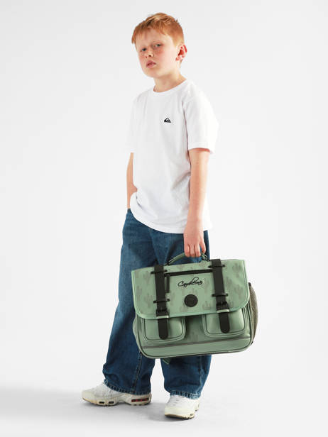 Cartable 2 Compartiments Cameleon Vert vintage north CA38 vue secondaire 2