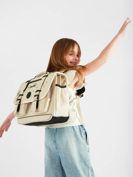Cartable 2 Compartiments Cameleon Beige vintage north CA38 vue secondaire 2
