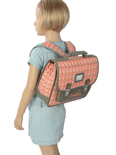 Satchel For Kids 1 Compartment Cameleon Gray retro CA32 other view 2