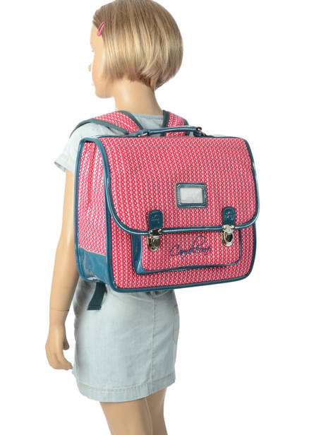 Satchel For Kids 2 Compartments Cameleon Pink retro 8086 other view 3