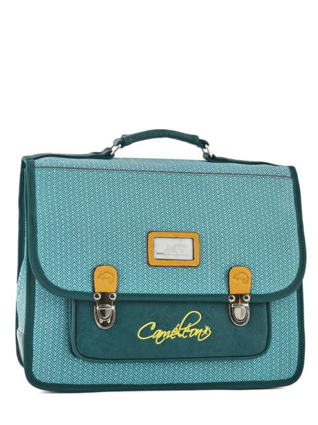 Boekentas Kind 2 Compartimenten Cameleon Blauw retro CA38