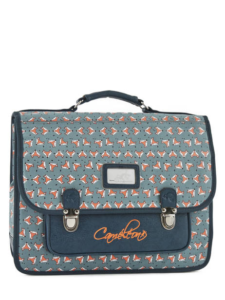 Cartable Enfant 2 Compartiments Cameleon Bleu retro CA38