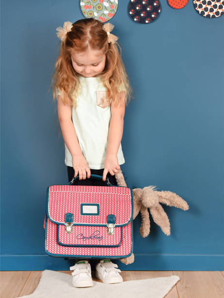 Satchel For Kids 2 Compartments Cameleon Pink retro 8086 other view 4