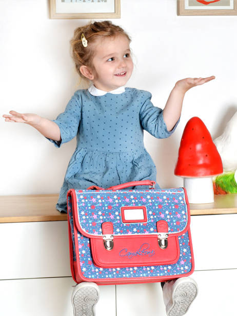 Satchel For Kids 2 Compartments Cameleon Red retro CA35 other view 4