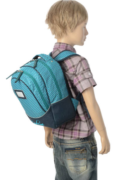 Backpack For Kids 2 Compartments Cameleon Blue retro RET-PRI other view 2