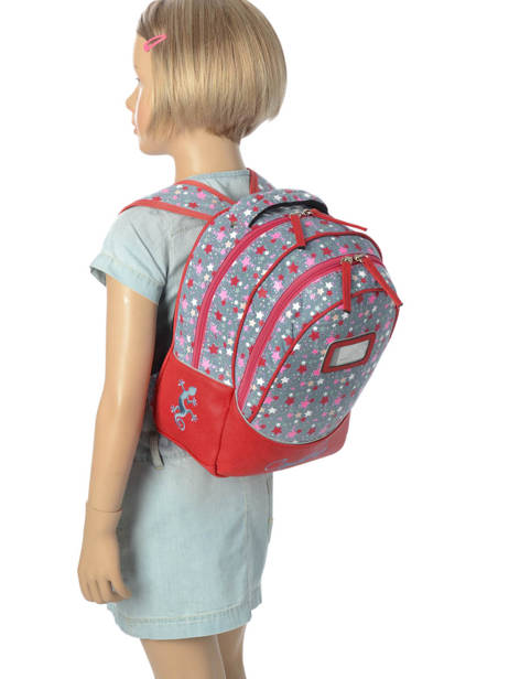Backpack For Kids 2 Compartments Cameleon Red retro RET-PRI other view 1
