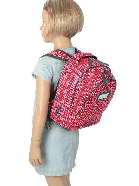 Backpack For Kids 2 Compartments Cameleon Pink retro vinyl REV-PRI other view 2