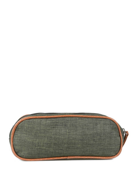 Pencil Case For Kids 2 Compartments Cameleon Green vintage chine VIN-TROU other view 2