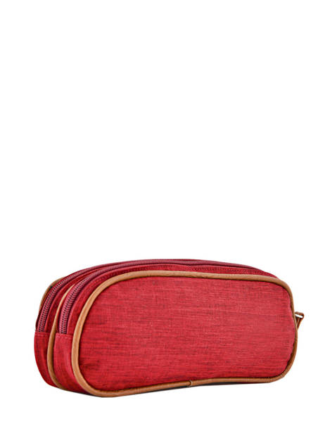 Pencil Case For Kids 2 Compartments Cameleon Red vintage chine VIN-TROU other view 2