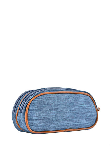 Pencil Case For Kids 2 Compartments Cameleon Blue vintage chine VIN-TROU other view 2