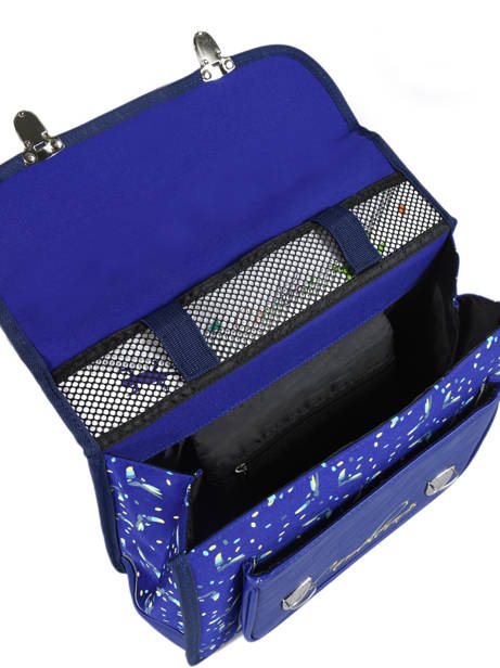 Cartable Enfant 1 Compartiment Cameleon Bleu retro CA32 vue secondaire 6