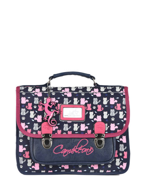 Boekentas Kind 1 Compartiment Cameleon Blauw retro CA32