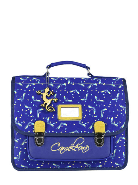 Cartable Enfant 2 Compartiments Cameleon Bleu retro CA35