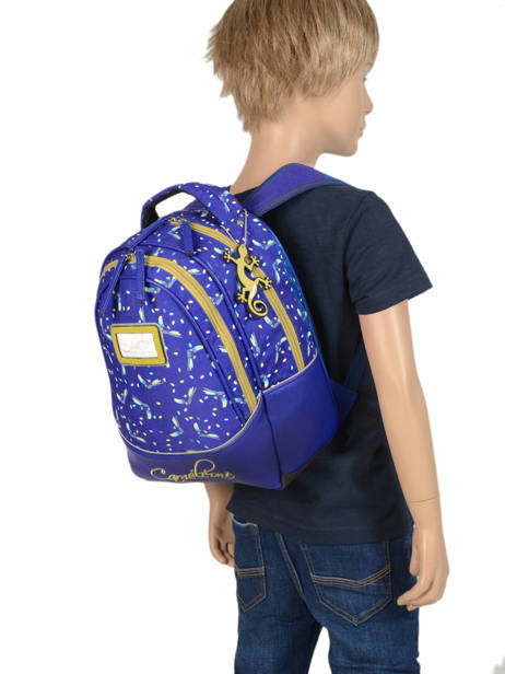 Backpack For Kids 2 Compartments Cameleon Blue retro RET-SD31 other view 2