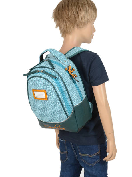 Backpack For Kids 2 Compartments Cameleon Blue retro RET-SD31 other view 2