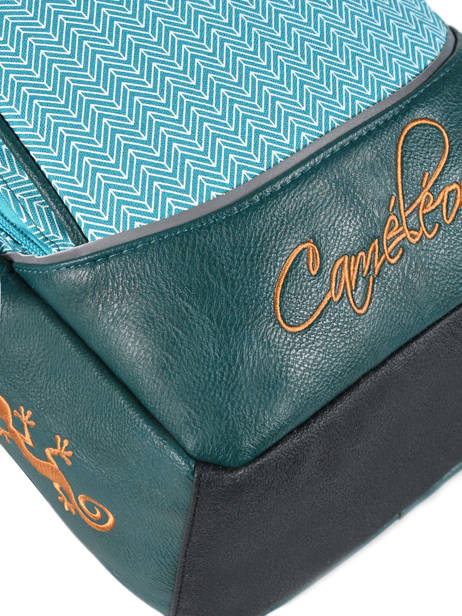 Rugzak Kind 2 Compartimenten Cameleon Blauw retro RET-SD31 ander zicht 1