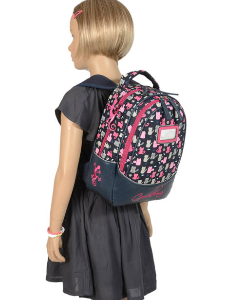 Backpack For Kids 2 Compartments Cameleon Blue retro RET-SD31 other view 2