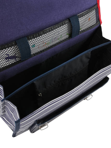 Cartable Enfant 2 Compartiments Cameleon Bleu retro REV-CA35 vue secondaire 6