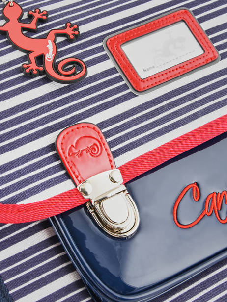 Cartable Enfant 2 Compartiments Cameleon Bleu retro REV-CA35 vue secondaire 2