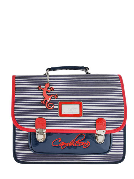 Cartable Enfant 2 Compartiments Cameleon Bleu retro REV-CA35