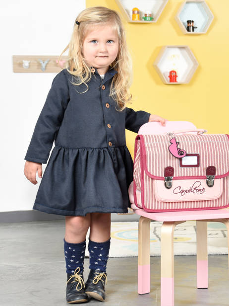 Satchel For Kids 2 Compartments Cameleon Pink retro REV-CA35 other view 4