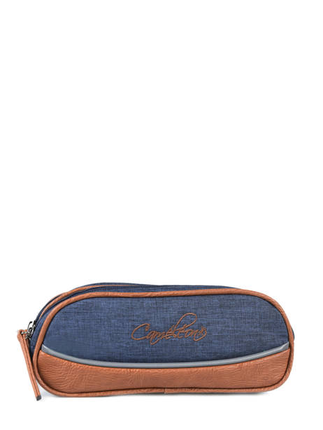 Pencil Case For Kids 2 Compartments Cameleon Blue vintage chine VIN-TROU