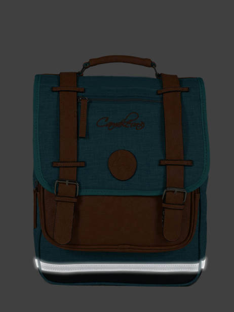 Sac à Dos Enfant 2 Compartiments Cameleon Bleu vintage chine VIN-SD38 vue secondaire 6