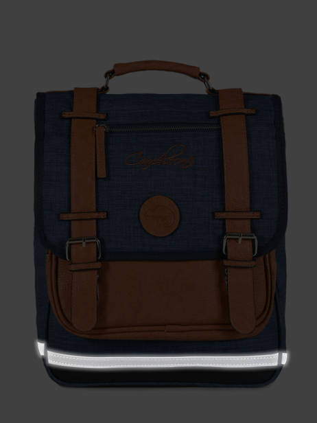 Sac à Dos Enfant 2 Compartiments Cameleon Bleu vintage chine VIN-SD38 vue secondaire 6