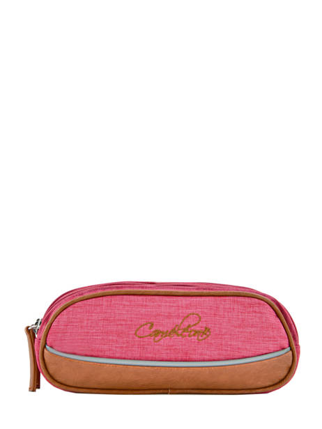 Pencil Case For Kids 2 Compartments Cameleon Pink vintage chine VIN-TROU