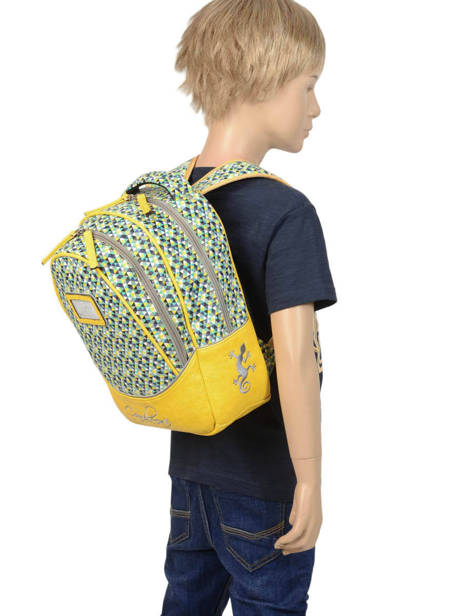 Backpack For Kids 2 Compartments Cameleon Yellow retro RET-SD31 other view 2
