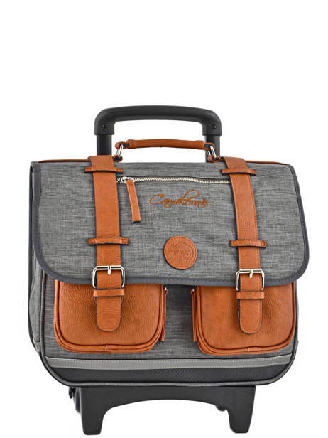 Wheeled Schoolbag For Kids 2 Compartments Cameleon Gray vintage chine VIN-CR38