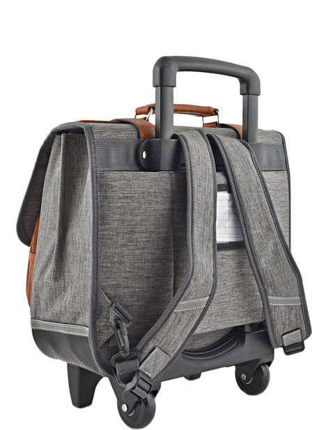 Wheeled Schoolbag For Kids 2 Compartments Cameleon Gray vintage chine VIN-CR38 other view 3