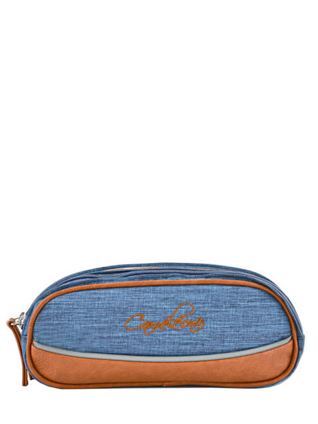 Pencil Case For Kids 2 Compartments Cameleon Blue vintage chine VIN-TROU