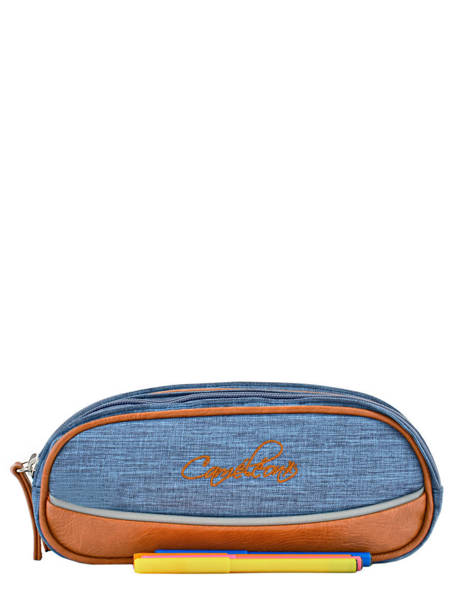 Pencil Case For Kids 2 Compartments Cameleon Blue vintage chine VIN-TROU other view 1